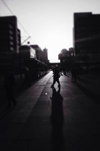 People walking on city street