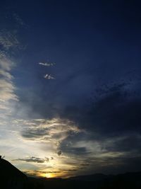 Low angle view of sky during sunset