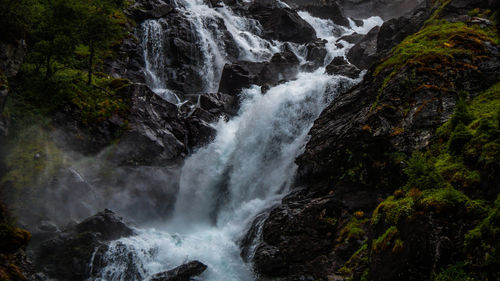 Scenic view of waterfall