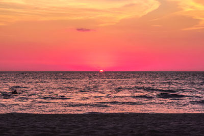 Scenic view of sea during sunset