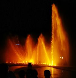 Firework display at night