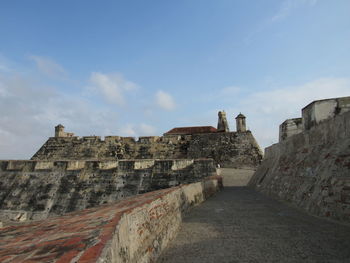 View of fort against cloudy sky