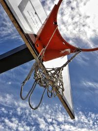 Low angle view of boat against sky