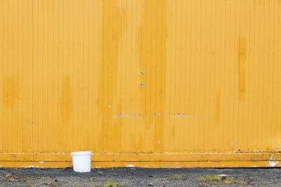 Yellow door of building