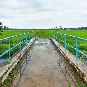 Scenic view of land against sky