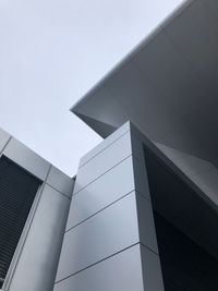 Low angle view of modern building against clear sky