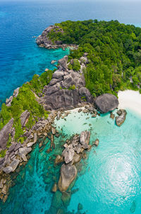 The nature of the sea view in thailand is beautiful.beautiful beach in thailnd. similan island.