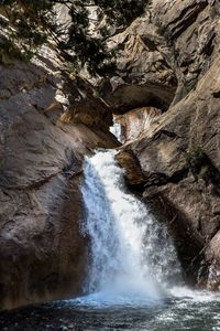 Scenic view of waterfall