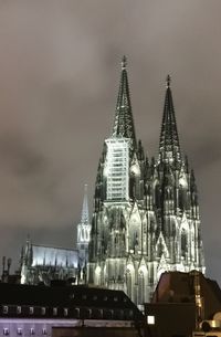 View of city at night