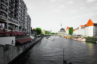View of canal along buildings