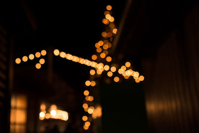 Defocused image of illuminated lights