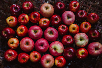 High angle view of apples