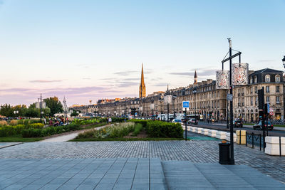 Cityscape of bordeaux at sunset