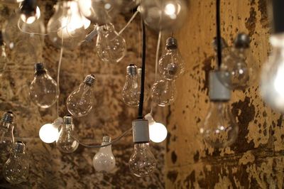 Close-up of illuminated light bulb