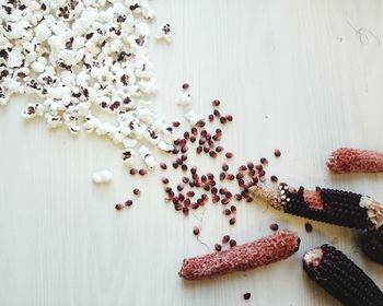 High angle view of bread on table