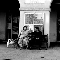 Woman sitting on bench