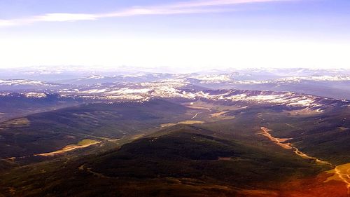 Aerial view of landscape against sky