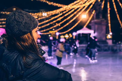 Woman looking at ice-skating