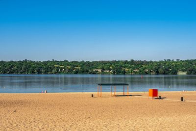 Zaporozhye, ukraine, on a sunny summer morning