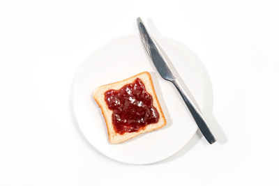 Close-up of breakfast served in plate