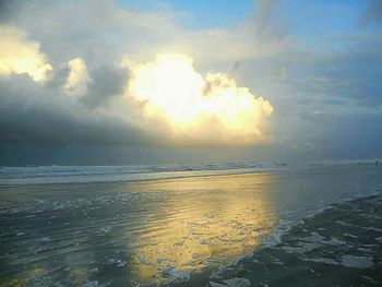 Scenic view of sea at sunset