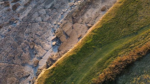 High angle view of land