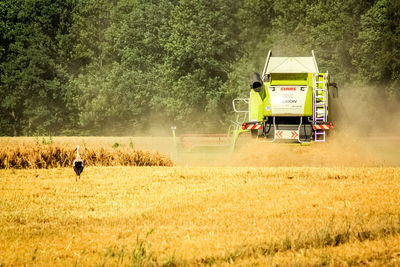 Man working on agricultural field