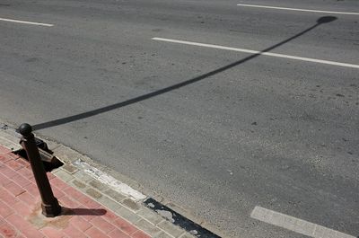 High angle view of road