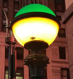 Low angle view of illuminated lantern