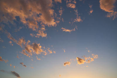 Low angle view of sky during sunset