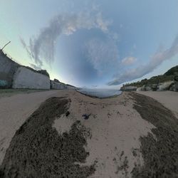 Panoramic view of beach against sky