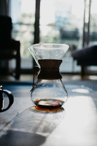 Close-up of coffee on table 