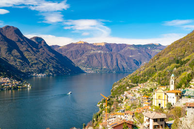 A view of lake como, photographed from pognana, on the como side of the lake.