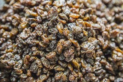 Full frame shot of raisins for sale at market stall