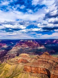 Scenic view of landscape against cloudy sky