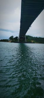 Bridge over river against sky