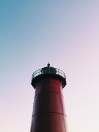 Low angle view of lighthouse against clear sky