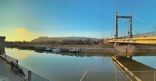 Bridge over river against sky