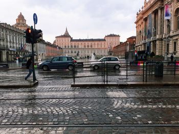 View of street in city