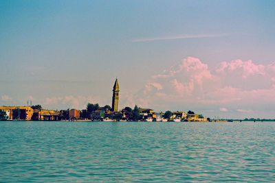 Panoramic view of sea against sky during sunset