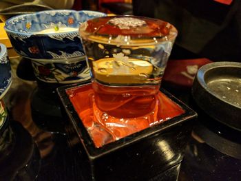 Close-up of food on table