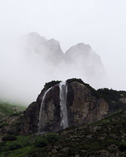 Scenic view of waterfall