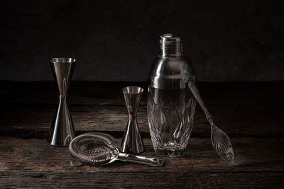 Close-up of wine glass on table