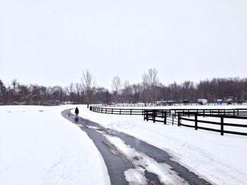 Scenic view of snow covered field