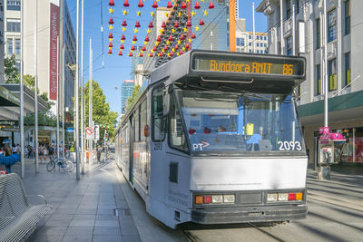 View of street in city
