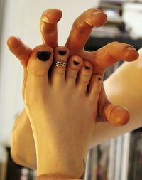 Close-up of woman hand