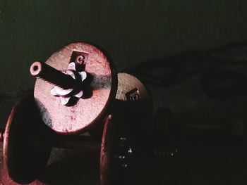 Close-up of electric lamp