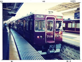 Train at railroad station platform