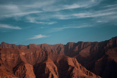 Scenic view of mountain against cloudy sky