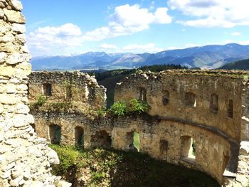 View of old ruins against sky